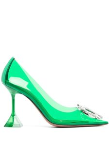 Amina Muaddi escarpins Begum Glass 95 mm en verre - Vert