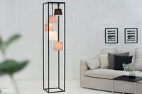 Design vloerlamp LEVELS 180cm zwartgrijs 5 linnen kapjes - 38685 - thumbnail