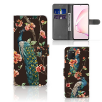 Samsung Note 10 Lite Telefoonhoesje met Pasjes Pauw met Bloemen - thumbnail