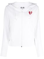 Comme Des Garçons Play hoodie zippé à logo - Blanc