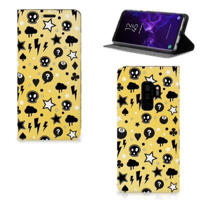 Mobiel BookCase Samsung Galaxy S9 Plus Punk Geel Mobiel BookCase Samsung Galaxy S9 Plus Punk Geel