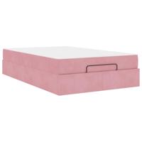 Bedframe met matras met matras 2 pcs Roze Fluweel