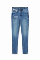 Slim fit jeans borduursels - BLUE - 40