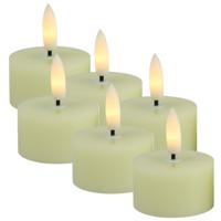 Countryfield LED theelichtjes/waxinelichtjes - 6x st - creme wit - D4 x H5,2 cm - met timer Countryfield LED theelichtjes/waxinelichtjes - 6x st - creme wit - D4 x H5,2 cm - met timer