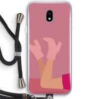Pink boots: Samsung Galaxy J3 (2017) Transparant Hoesje met koord