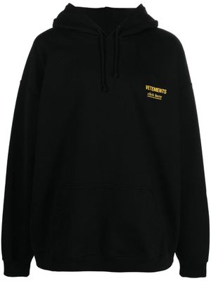 VETEMENTS hoodie à logo brodé - Noir