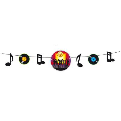 Muziek thema slinger - 150 cm - papier/karton - Seventies/eighties - disco