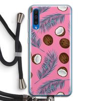 Kokosnoot roze: Samsung Galaxy A50 Transparant Hoesje met koord