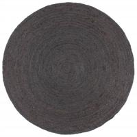 Vloerkleed handgemaakt rond 210 cm jute donkergrijs