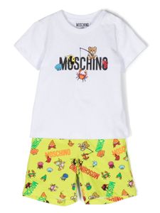 Moschino Kids ensemble en coton à logo Teddy Bear - Blanc