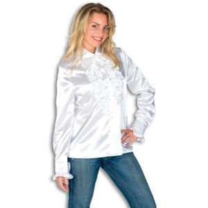 Wit overhemd met rouches 42 (XL)  -