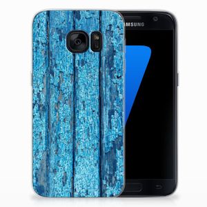 Samsung Galaxy S7 Bumper Hoesje Wood Blue