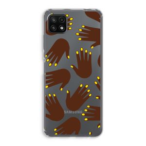 Hands dark: Samsung Galaxy A22 5G Transparant Hoesje