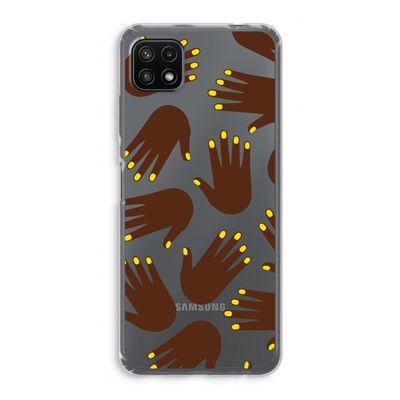 Hands dark: Samsung Galaxy A22 5G Transparant Hoesje