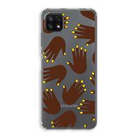 Hands dark: Samsung Galaxy A22 5G Transparant Hoesje