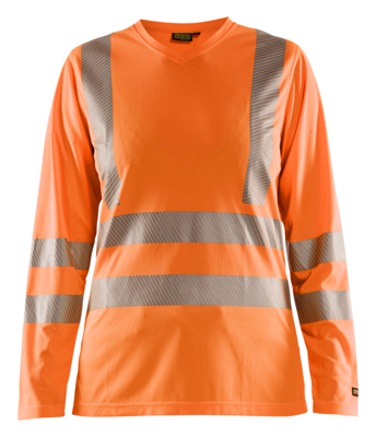 Blåkläder Dames T-Shirt lange mouw High-Vis 34851013 | High-Vis Oranje | Maat XL - 7330509645376