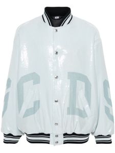 GCDS veste bomber Sequins Varsity Logo - Bleu