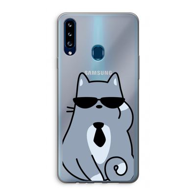 Cool cat: Samsung Galaxy A20s Transparant Hoesje
