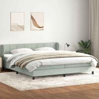 Boxspringbed met matrassen 180x220 cm fluweel lichtgrijs