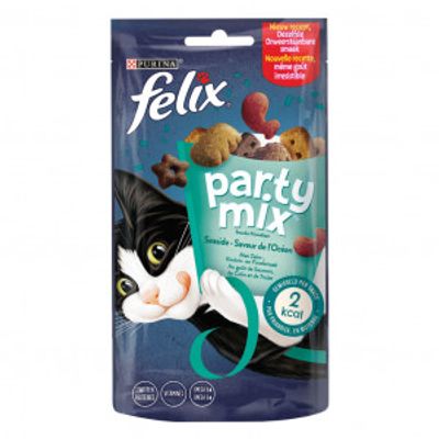 Felix Party Mix Seaside zalm-, koolvis-, forelsmaak kattensnack (60 g) 8 x 60 g