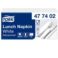 Lunchservet tork advanced achtstevouw wit