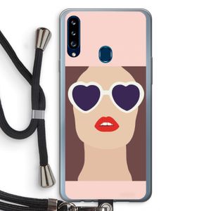Red lips: Samsung Galaxy A20s Transparant Hoesje met koord