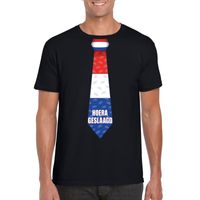 Geslaagd stropdas t-shirt zwart heren