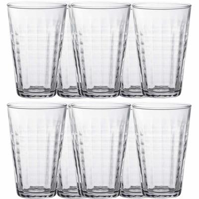 Duralex Longdrinkglazen Prisme - 12x stuks - glas - 330 ml - transparant - Koffie/thee glazen