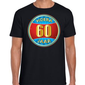 Verjaardagscadeau shirt hoera 60 jaar voor zwart voor heren 2XL  -