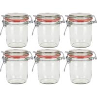 6x weckpot/inmaakpot - glas - 300 ml - met beugelsluiting - transparant