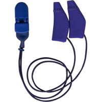 Ear Gear - Mini Curved - Blauw - met koord - hoortoestellen - tegen vocht en wind - thumbnail