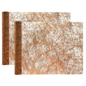 Tafelloper op rol - 2x - metallic koper - 30 x 500 cm - non woven polyester