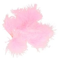 Hobby knutsel veren - 20x - roze - 7 cm - sierveren - decoratie - thumbnail