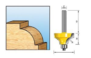 Makita Accessoires Kwartrondfrees+lag. HM R8 S6 - D-09547