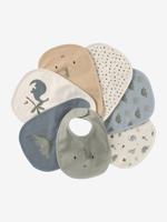 Set van 7 babyslabbetjes wit, bedrukt