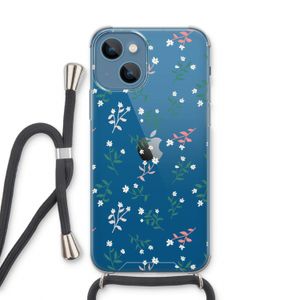 Small white flowers: iPhone 13 Transparant Hoesje met koord