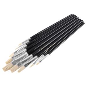Copenhagen Pro universeel penselen set - maat 0 t/m 16 - wit Chinees varkenshaar - FSC zwart gelakte houten steel - 9-delig - 23.149.53