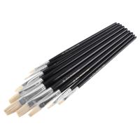 Copenhagen Pro universeel penselen set - maat 0 t/m 16 - wit Chinees varkenshaar - FSC zwart gelakte houten steel - 9-delig - 23.149.53