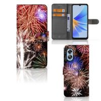 OPPO A17 Wallet Case met Pasjes Vuurwerk - thumbnail