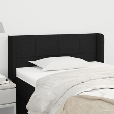 Hoofdbord met randen 103x16x78/88 cm stof zwart