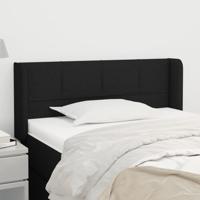 Hoofdbord met randen 103x16x78/88 cm stof zwart