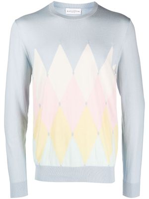 Ballantyne pull en maille fine à imprimé géométrique - Bleu
