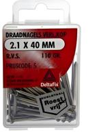 Draadnagel vk 2.1x40mm rvs 110gr - Deltafix Draadnagel vk 2.1x40mm rvs 110gr - Deltafix