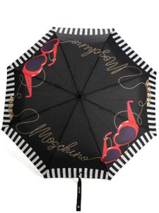 Moschino parapluie compact à imprimé graphique - Noir