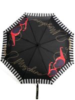 Moschino parapluie compact à imprimé graphique - Noir - thumbnail