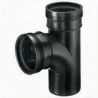 Wavin T-Stuk 88° Zwart, 50mm - 2x Manchet, 1x Spie Aansluiting, Hittebestendig & Slagvast