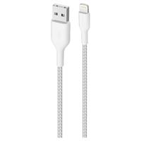 Puro Fabric Ultra-Strong USB-A / Lightning-kabel - 1,2 m, 2,4 A, 12 W - Wit