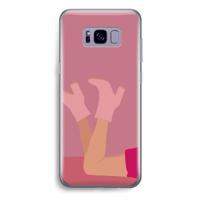 Pink boots: Samsung Galaxy S8 Plus Transparant Hoesje - thumbnail