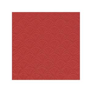 Servet Luxe - 48x - 3-laags - met schub patroon - rood - 33 x 33 cm