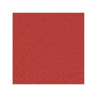 Servet Luxe - 48x - 3-laags - met schub patroon - rood - 33 x 33 cm